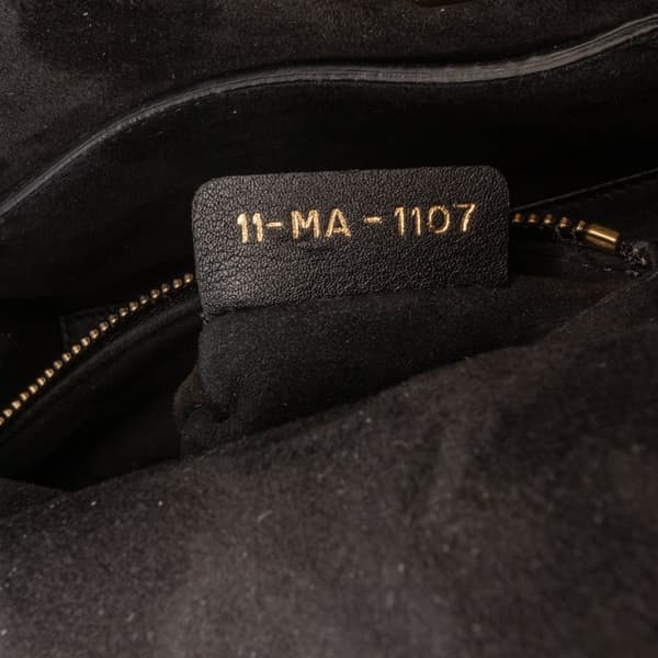 Pre-owned Dior Mini Embroidered Canvas Swords Lady Dior Yellow