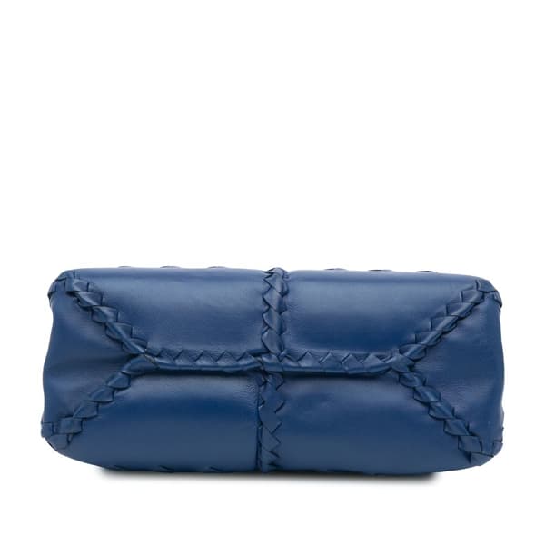 Pre-owned Bottega Veneta Nappa Intrecciato Napoli Satchel Blue