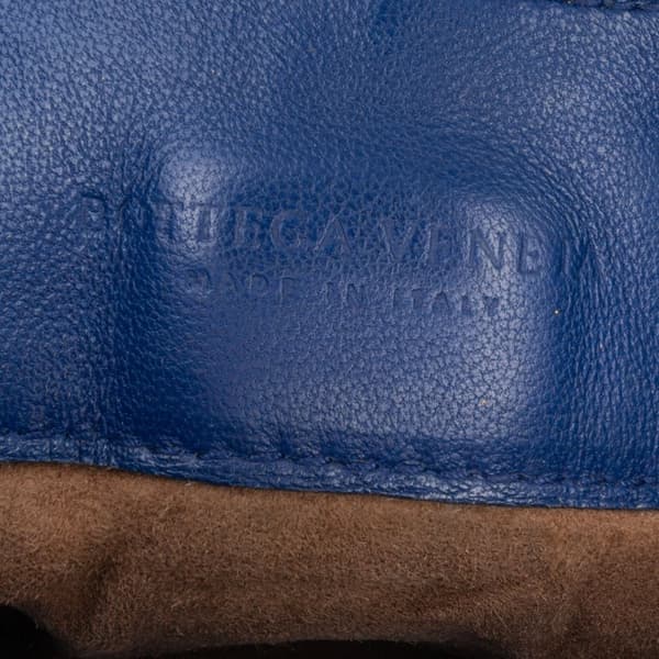 Pre-owned Bottega Veneta Nappa Intrecciato Napoli Satchel Blue