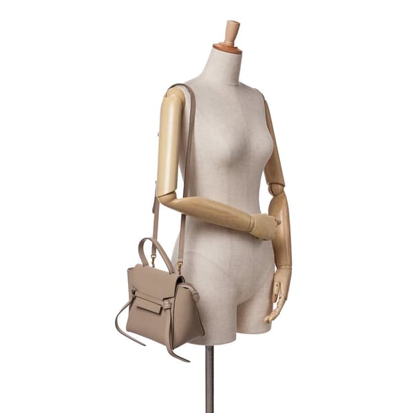 Pre-owned Celine Nano Grained Calfskin Belt Bag Brown