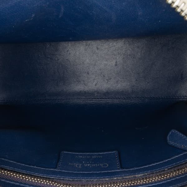 Pre-owned Dior Medium Tweed Lady Dior Blue