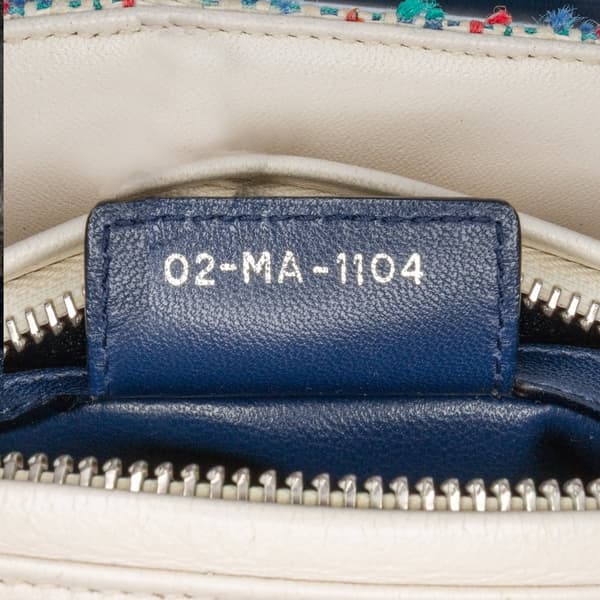 Pre-owned Dior Medium Tweed Lady Dior Blue