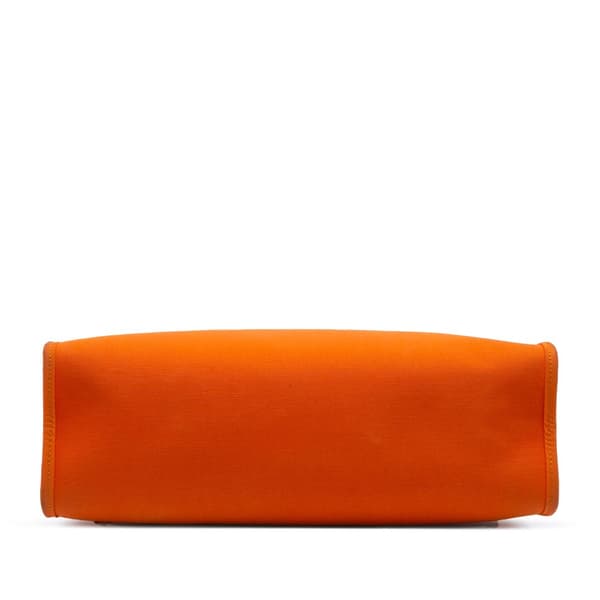Pre-owned Hermès Toile Herbag Zip 31 Orange
