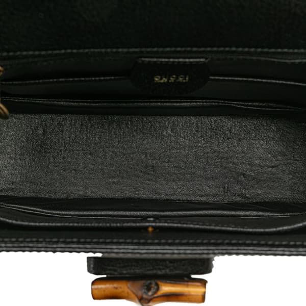 Pre-owned Gucci Calfskin Bamboo Night Black