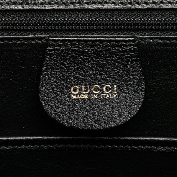 Pre-owned Gucci Calfskin Bamboo Night Black