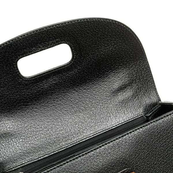 Pre-owned Gucci Calfskin Bamboo Night Black