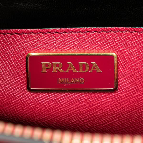 Pre-owned Prada Saffiano Soft Triple Pocket Tote Pink