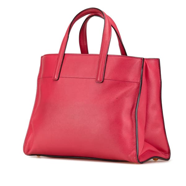 Pre-owned Prada Saffiano Soft Triple Pocket Tote Pink