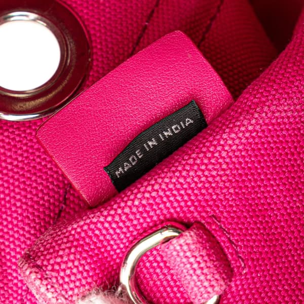 Pre-owned Prada Small Canvas Canapa Grommet Satchel Pink