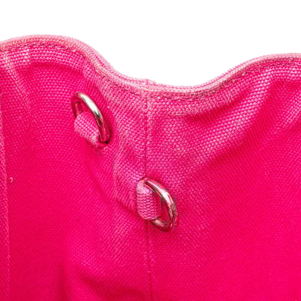 Pre-owned Prada Small Canvas Canapa Grommet Satchel Pink
