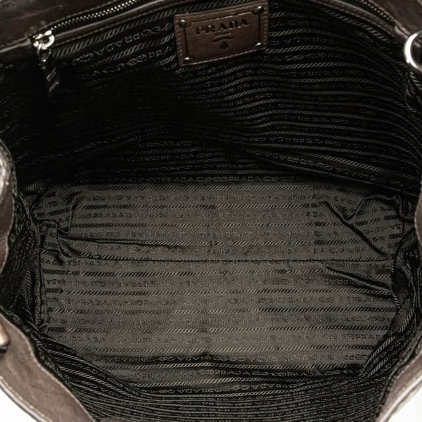 Pre-owned Prada Vitello Shine Satchel Brown