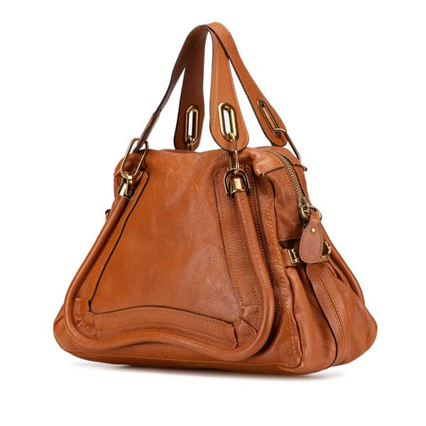 Pre-owned Chloé Medium Leather Paraty Satchel Brown
