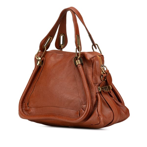 Pre-owned Chloé Medium Leather Paraty Satchel Brown