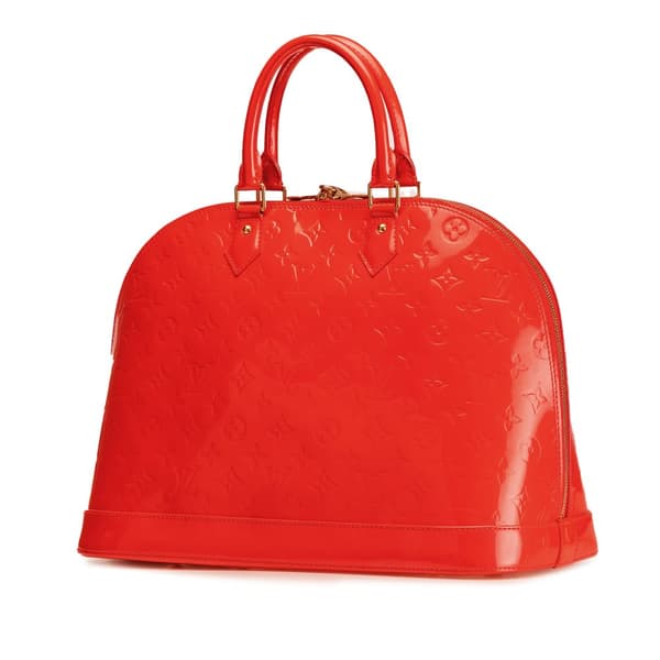 Pre-owned Louis Vuitton Monogram Vernis Alma GM Red