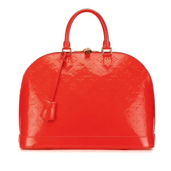 Pre-owned Louis Vuitton Monogram Vernis Alma GM Red