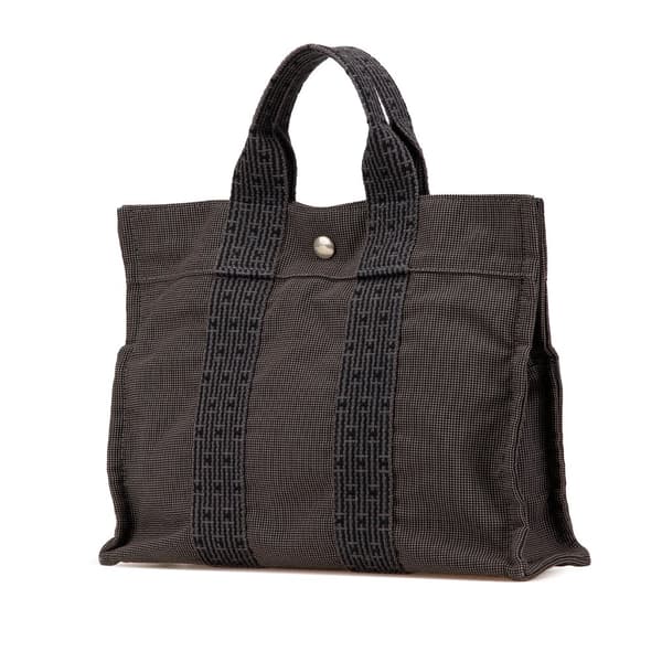 Pre-owned Hermès Toile Herline PM Gray
