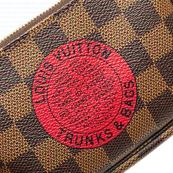 Pre-owned Louis Vuitton Damier Ebene Trunks and Bags Mini Pochette Accessoires Brown