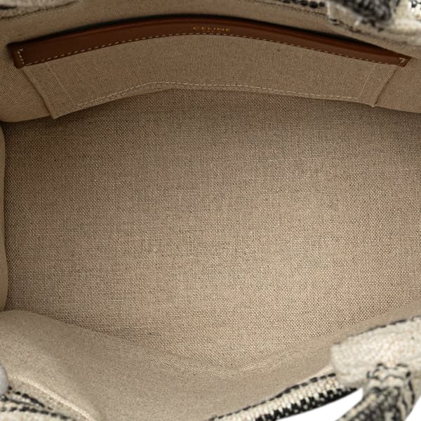 Pre-owned Celine Small Canvas Cabas Thais Satchel Brown