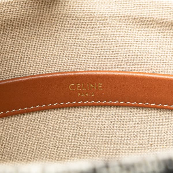 Pre-owned Celine Small Canvas Cabas Thais Satchel Brown