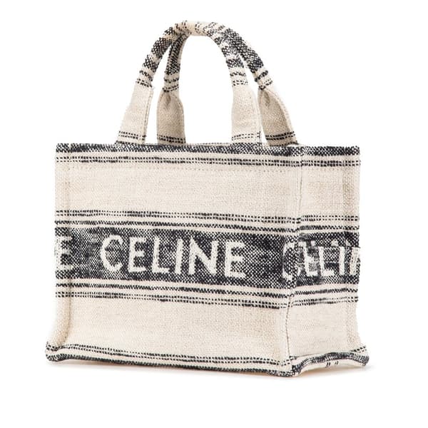 Pre-owned Celine Small Canvas Cabas Thais Satchel Brown