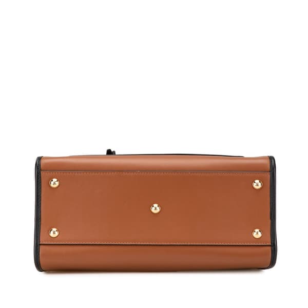 Pre-owned Fendi Small Leather Runaway Satchel Brown