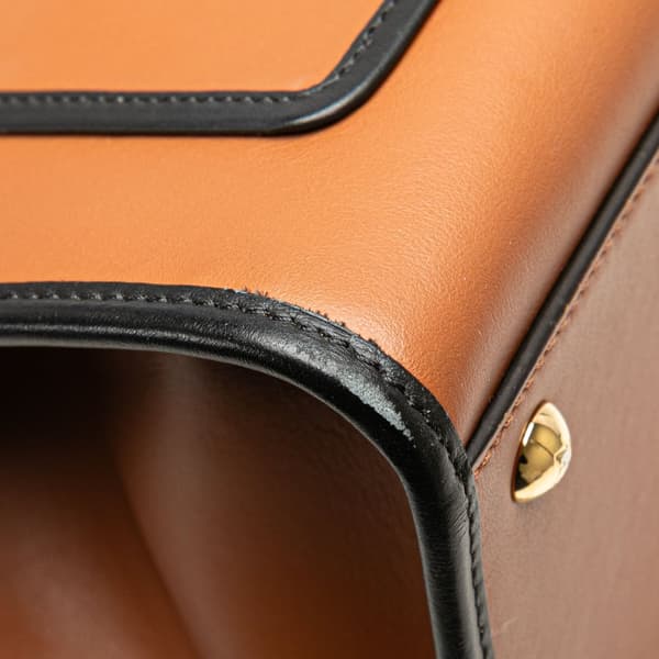 Pre-owned Fendi Small Leather Runaway Satchel Brown
