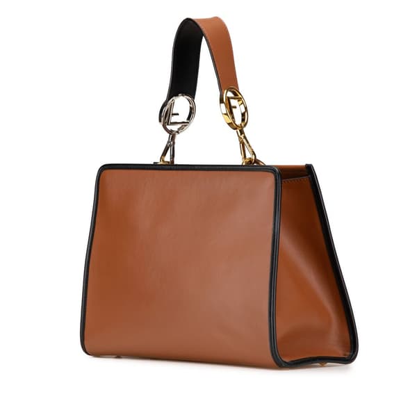 Pre-owned Fendi Small Leather Runaway Satchel Brown