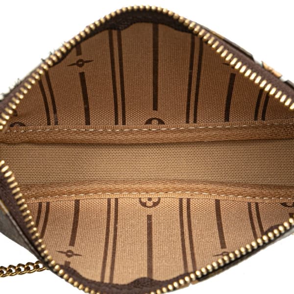 Pre-owned Louis Vuitton Monogram Patch Mini Pochette Accessoires Brown