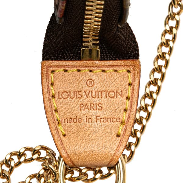 Pre-owned Louis Vuitton Monogram Patch Mini Pochette Accessoires Brown
