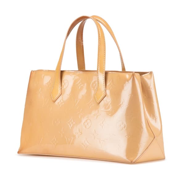 Pre-owned Louis Vuitton Monogram Vernis Wilshire PM Brown