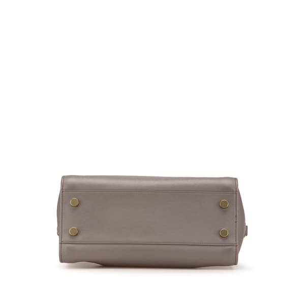 Pre-owned Saint Laurent Baby Leather Monogram Cabas Satchel Gray