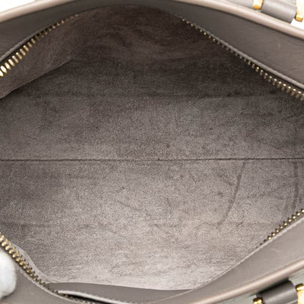 Pre-owned Saint Laurent Baby Leather Monogram Cabas Satchel Gray