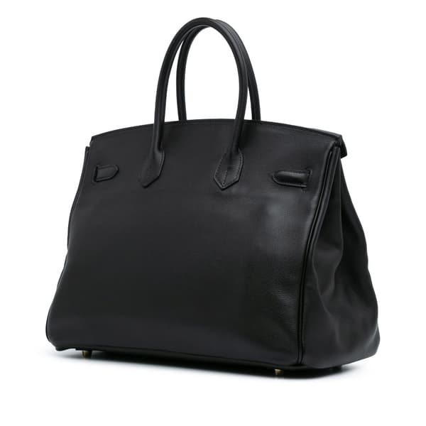 Pre-owned Hermès Swift Birkin Retourne 35 Black