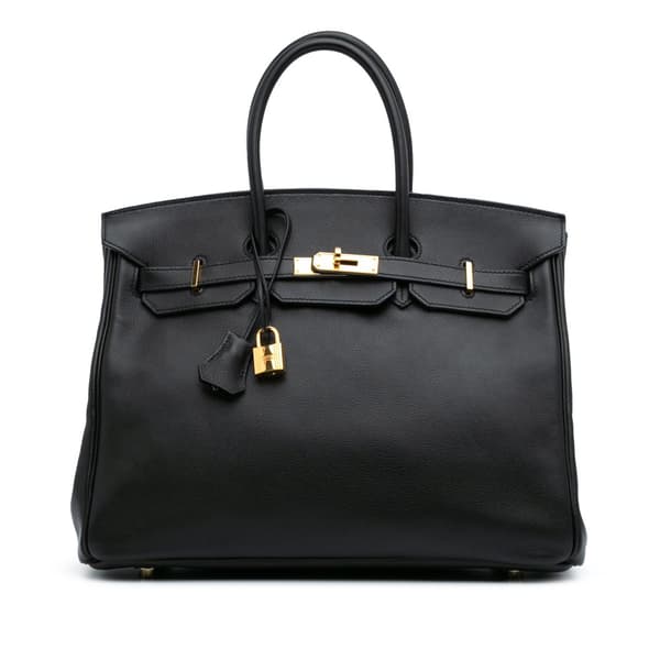 Pre-owned Hermès Swift Birkin Retourne 35 Black