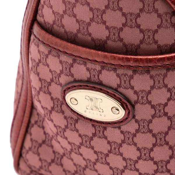 Pre-owned Celine Macadam Canvas Boogie Handbag Red