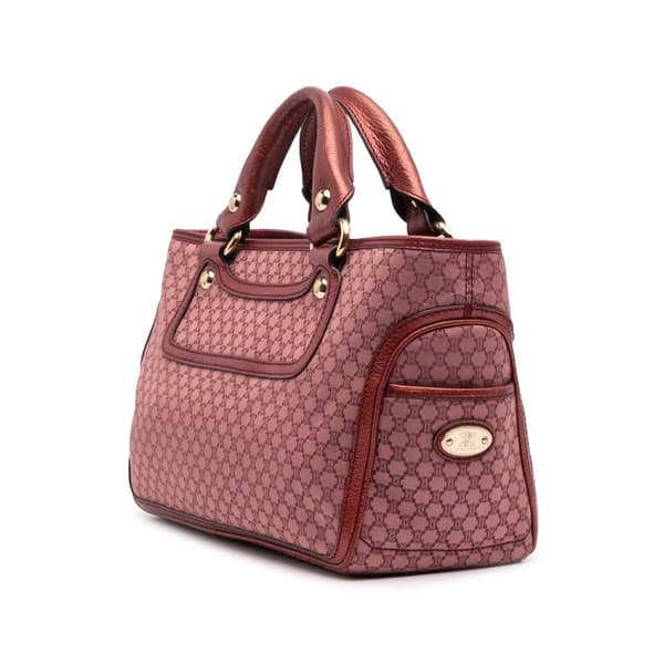 Pre-owned Celine Macadam Canvas Boogie Handbag Red