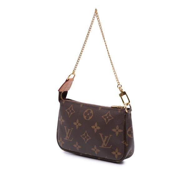 Pre-owned Louis Vuitton Monogram Mini Pochette Accessoires Brown