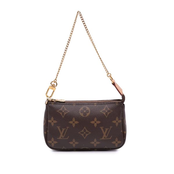 Pre-owned Louis Vuitton Monogram Mini Pochette Accessoires Brown