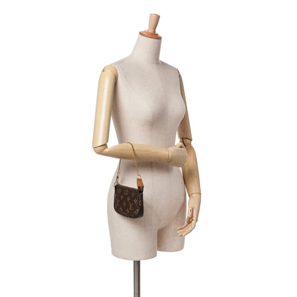 Pre-owned Louis Vuitton Monogram Mini Pochette Accessoires Brown