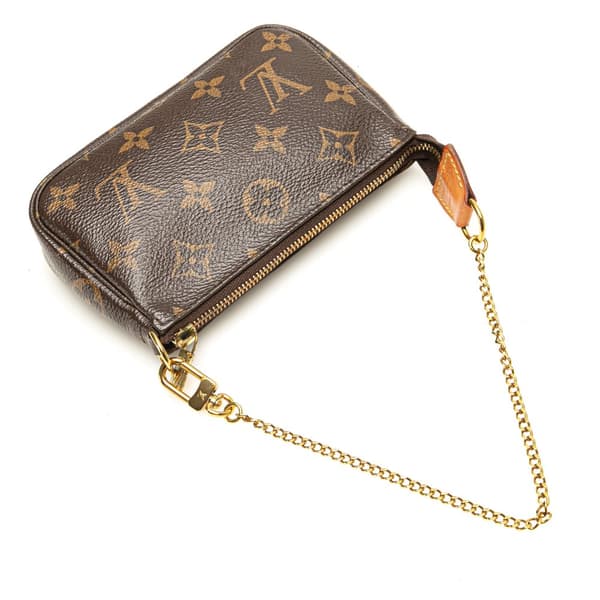 Pre-owned Louis Vuitton Monogram Mini Pochette Accessoires Brown