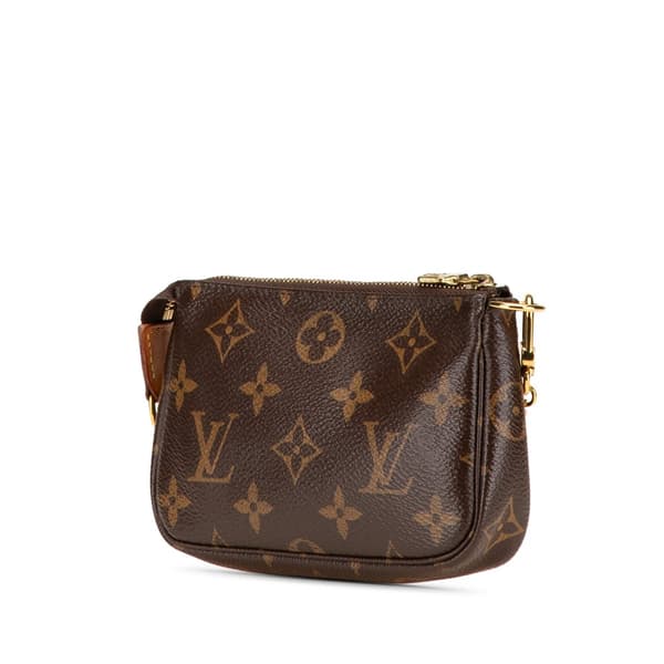Pre-owned Louis Vuitton Monogram Mini Pochette Accessoires Brown