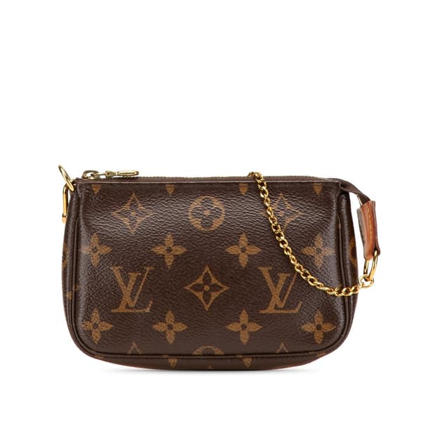 Pre-owned Louis Vuitton Monogram Mini Pochette Accessoires Brown
