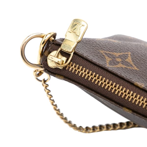 Pre-owned Louis Vuitton Monogram Mini Pochette Accessoires Brown