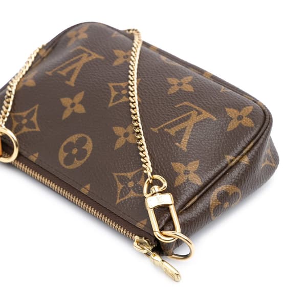 Pre-owned Louis Vuitton Monogram Mini Pochette Accessoires Brown