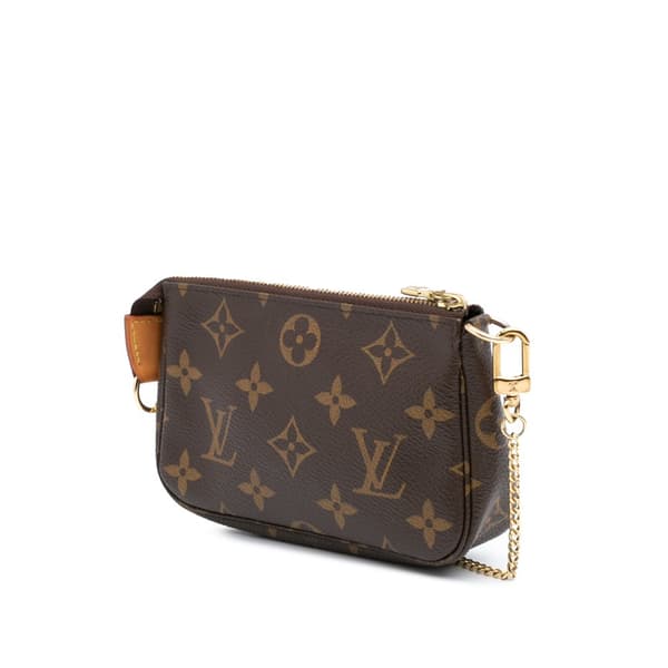 Pre-owned Louis Vuitton Monogram Mini Pochette Accessoires Brown
