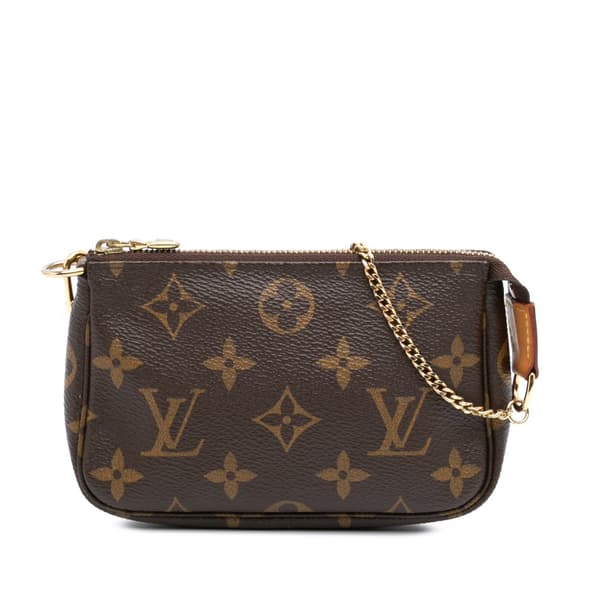 Pre-owned Louis Vuitton Monogram Mini Pochette Accessoires Brown