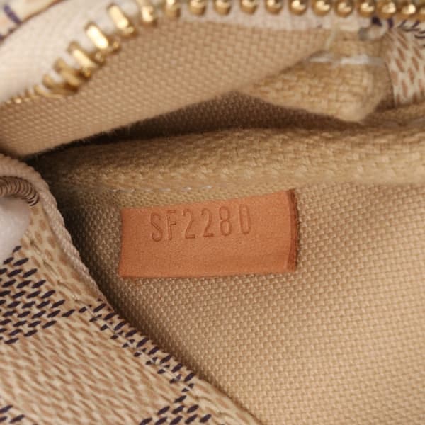 Pre-owned Louis Vuitton Damier Azur Mini Pochette Accessoires White