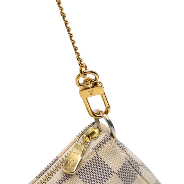 Pre-owned Louis Vuitton Damier Azur Mini Pochette Accessoires White