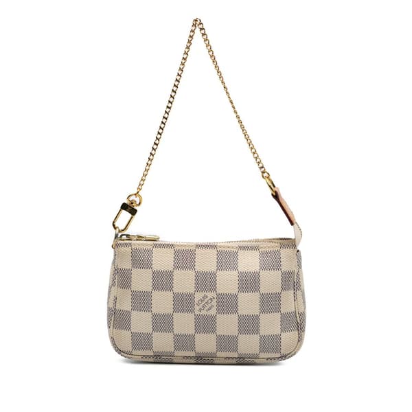 Pre-owned Louis Vuitton Damier Azur Mini Pochette Accessoires White