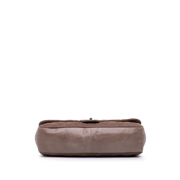 Pre-owned Chanel Jumbo Iridescent Calfskin In The Mix Flap Brown